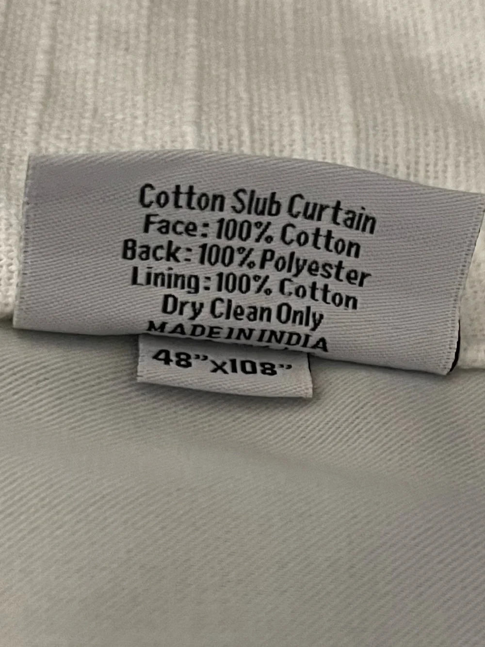 NEW Quince Cotton Slub Room Darkening Curtain - Single Panel (White) 48 X 108